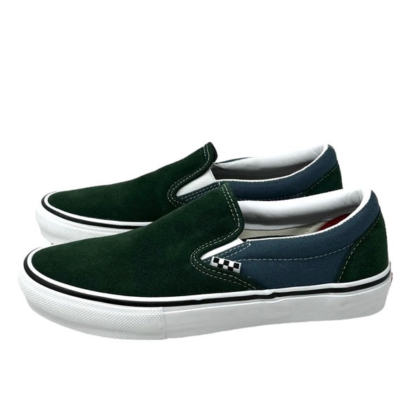 VANS Skate Slip On Shoe Suede Canvas Green Women's Size Sneakers Low VN0A5FCABD6 - Picture 2 of 9